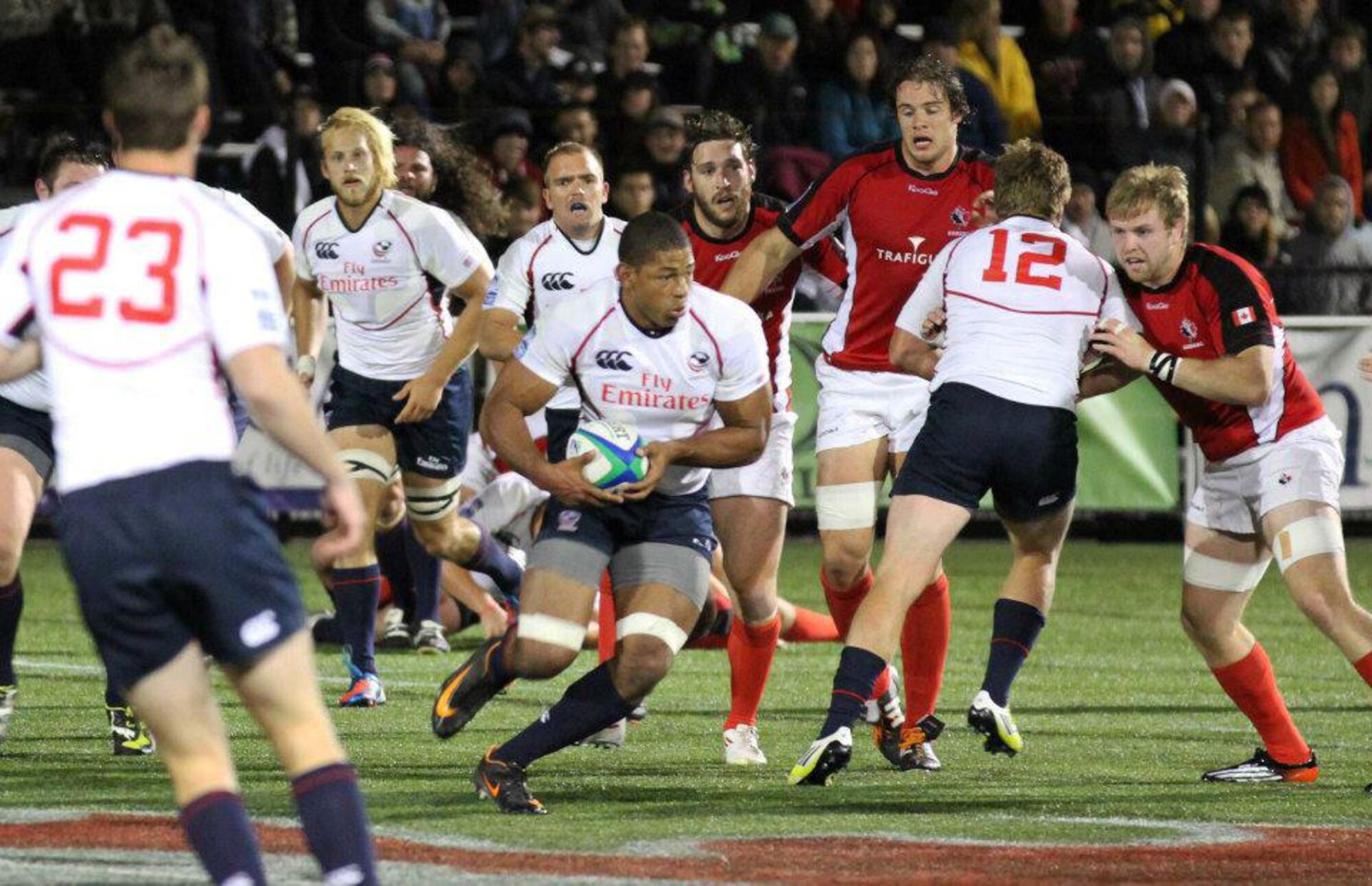 Capt. Eric Duechle, center, was a member of the U.S. Air Force rugby 7s team and a 2016 World Class Athlete Program participant. Duechle played rugby at the U.S. Air Force Academy, where he was a second-team All-American. (Courtesy photo)