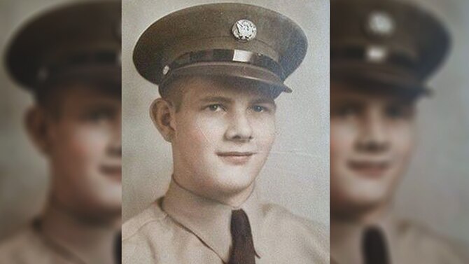 Pfc. Francis M. Bania’s official photo. (U.S. Air Force illustration/Staff Sgt. Alexandre Montes)