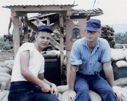 Alton Cornella, right, sits with a fellow sailor at Chu Lai Air Base, Vietnam in 1966. Cornella served four years in the U.S. Navy before moving to Rapid City, S.D., to marry his wife, Mariette, and start a refrigeration business, which he recently passed on to his eldest son, Scott, after 42 years. (Courtesy Photo)