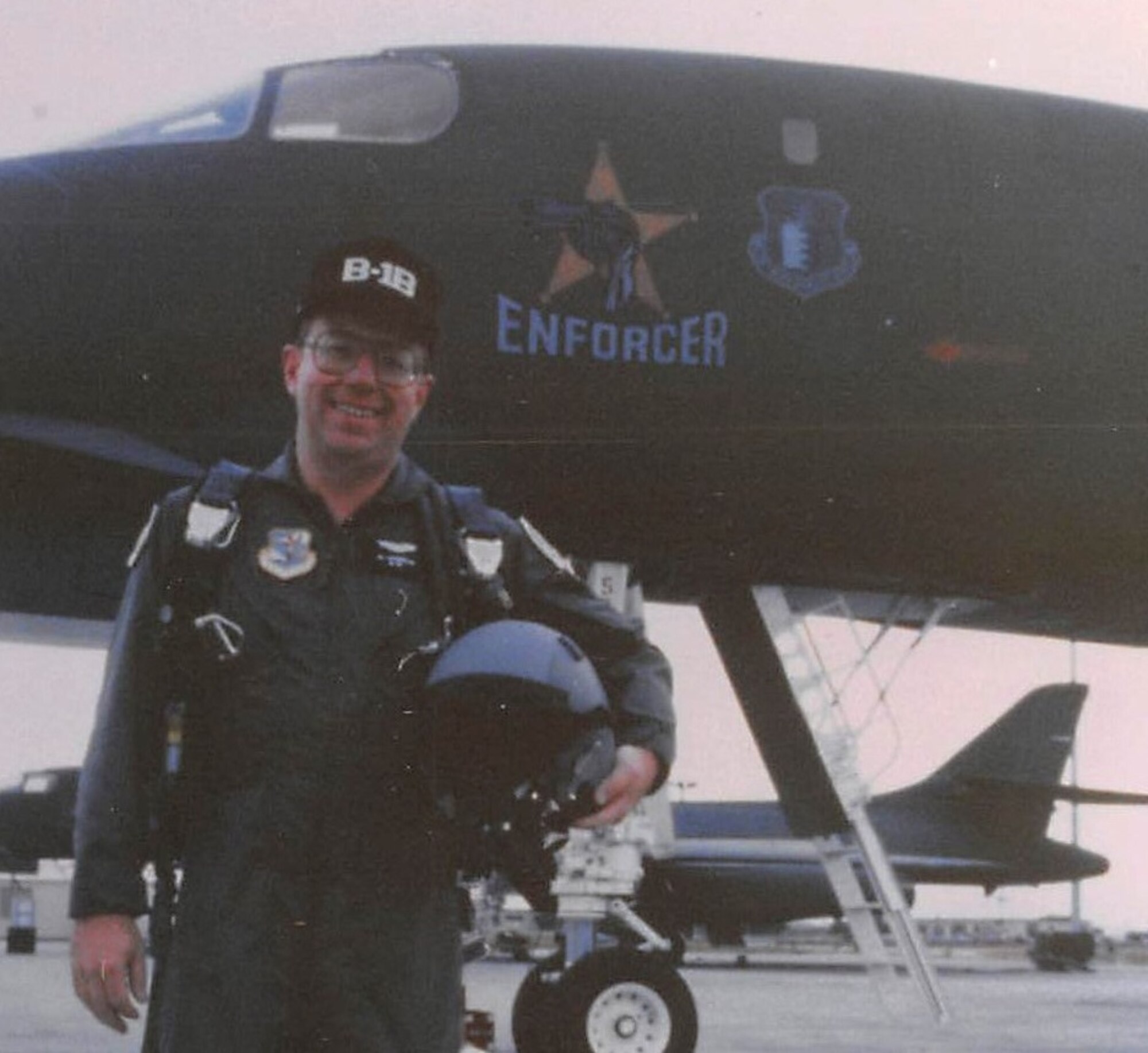 Alton Cornella, a civic leader and former business owner, stands in front of a B-1 bomber after an incentive flight at Ellsworth Air Force Base, S.D., in 1995. Serving as the honorary commander for both the 44th Missile Group and the 28th Bomb Wing, Cornella has worked closely with military leaders at all levels, and continues to serve as an active member of the South Dakota Board of Military Affairs. (Courtesy Photo)