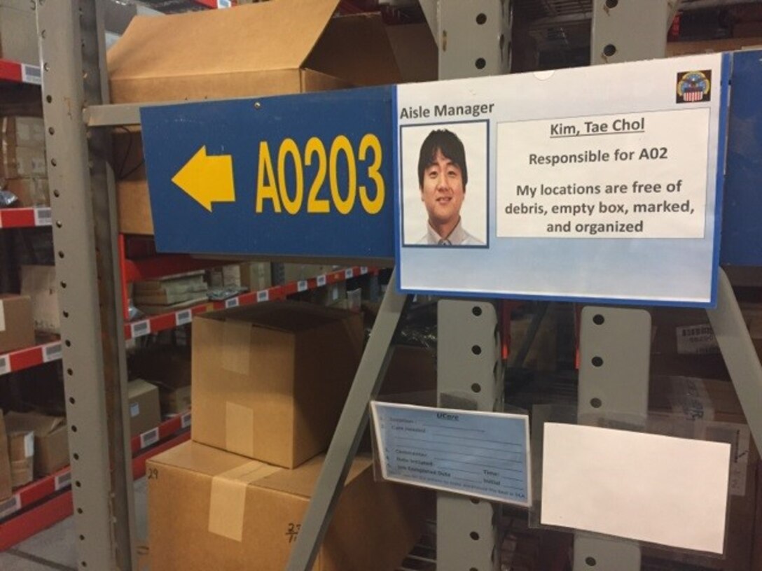 DLA Distribution Korea recently launched their innovated new warehouse quality program called UCARE. The program assigns responsibility for aisles to specific workers called aisle managers. The photo above depicts aisle manager Tae Chol Kim.