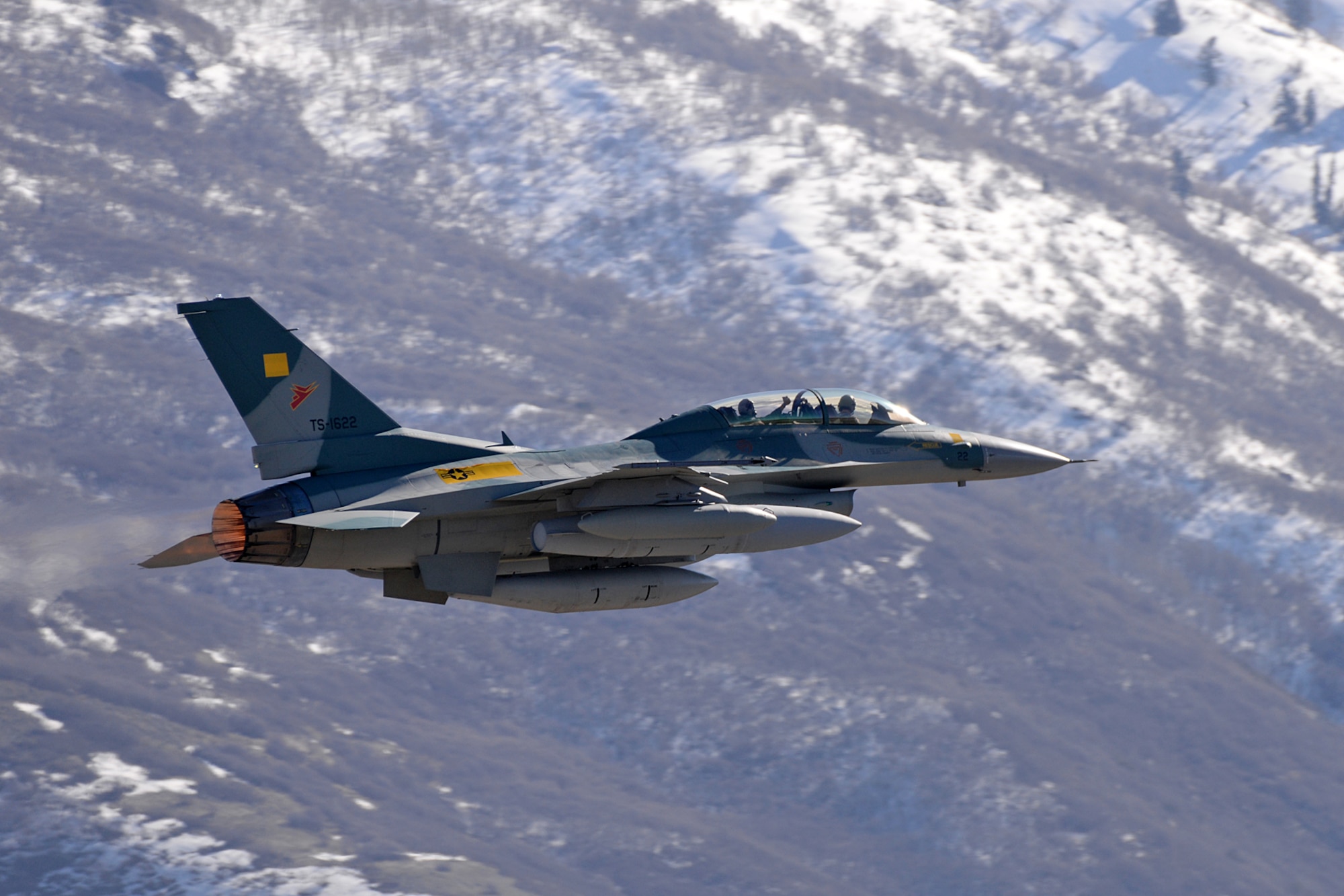 U.S. Air Force pilot, Capt Sean Rush (front) and Indonesian Air Force Pilot, Maj Gusti Made Yoga Ambara (rear), depart Hill Air Force Base, Utah on March 14 for the long transoceanic flight to Indonesia.  (U.S. Air Force Photo by Alex R. Lloyd)