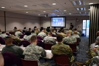 The 85th Support Command's headquarters staff conduct Threat Awareness and Reporting Program training during the command's weekend battle assembly training, Feb. 12, 2017.
The primary focus of the Army's TARP training is to ensure that Department of the Army personnel understand and report potential threats by foreign intelligence and international threats to the Army.
(Photo by Sgt. Aaron Berogan)