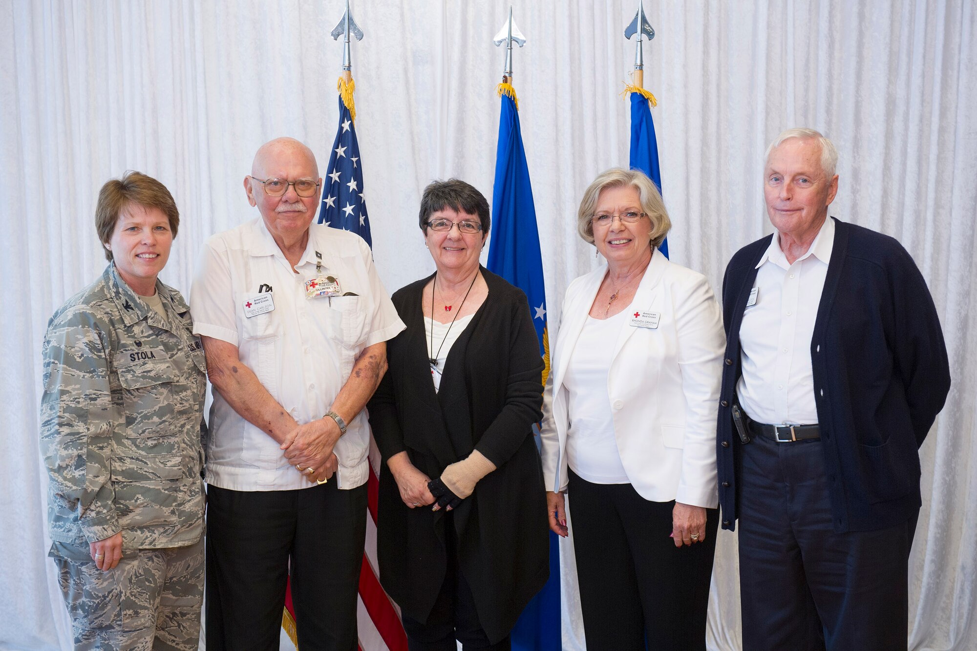 The 45th Medical Group hosted the annual Red Cross Volunteer Appreciation Luncheon to recognize and honor Red Cross volunteers March 14, 2017, at Patrick Air Force Base, Fla. Every eight minutes the American Red Cross brings help and hope to people in need. The 45th Space Wing has 139 Red Cross volunteers who have served the space wing community with more than 17,184 hours and 51,000 patient interactions. (U.S. Air Force photo/Matthew Jurgens)