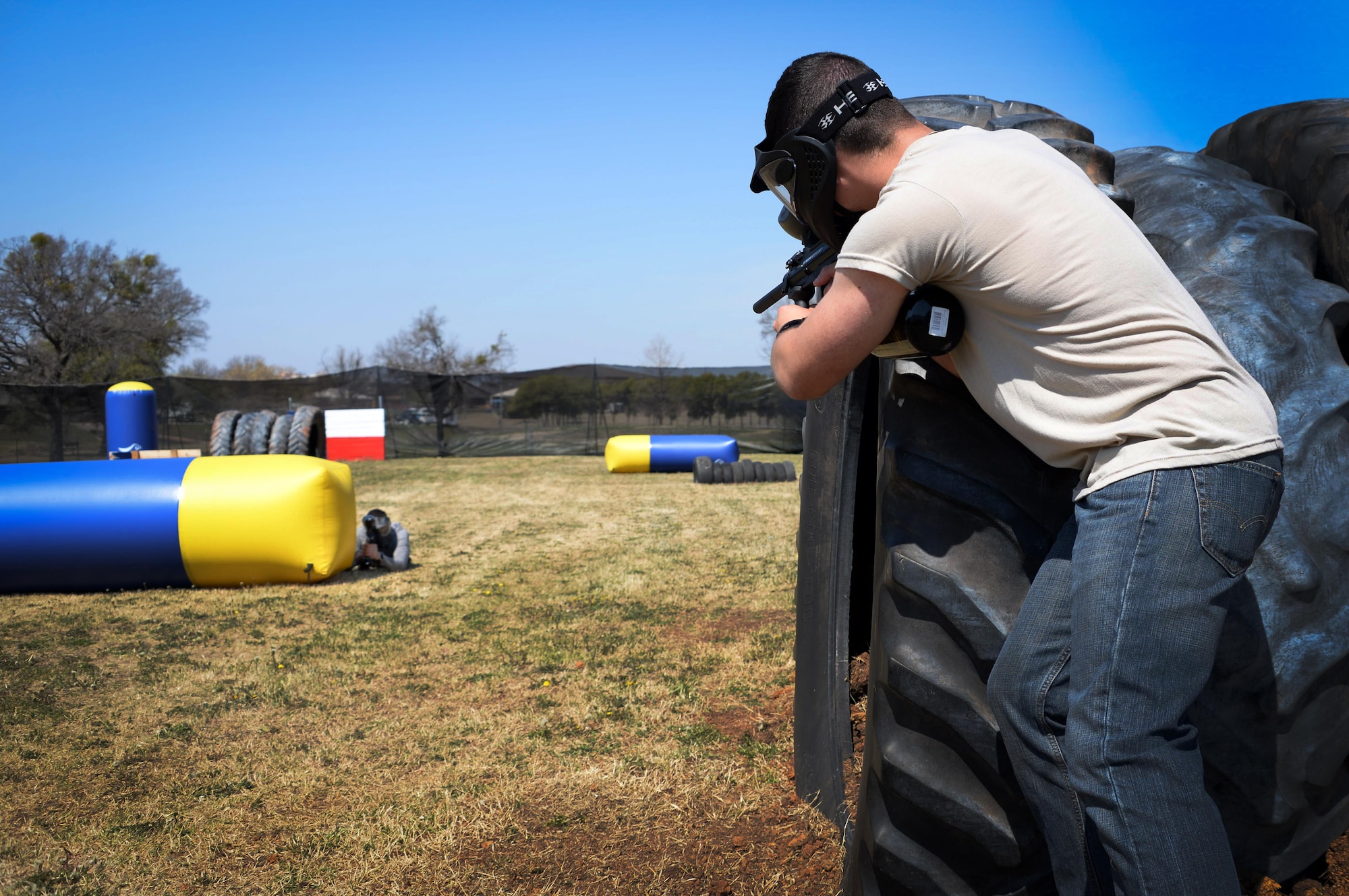 Airmen-in-Training at Sheppard Air Force Base, Texas, take some of the first shots at the paintball arena at Wind Creek Park shortly after its grand opening March 15, 2017. The paintball facility will be open on Saturday’s from 12 p.m. to 5 p.m. Participants are allowed to bring their own gear but must purchase paintballs from Outdoor Recreation. (U.S. Air Force photo by Senior Airman Robert L. McIlrath/Released)

Package Deals-
$20 Rental Package includes a Marker, Mask, all day tank refill and a Field fee. 
$40 Rental Package includes a Marker, Mask, All day tank refill, field fee and 1 thousand paintballs. 

Miscellaneous Rental Fees-
Field Fee- $5
Mask- $5
Marker- $10
All Day Air - $5

Paintballs-
500 Paintballs -$14
1000 Paintballs -$28
2000 Paintballs - $40


Acceptable payment methods are cash, check and Visa or Mastercard.

All questions pertaining to the dog park or paintball facility can be vetted through Outdoor Recreation at 940-676-4141.
