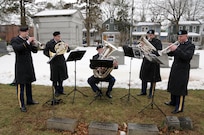 Soldiers from the U.S. Army Reserve’s 78th Army Band perform ceremonial music during the Presidential Wreath Laying event March 18 for President Grover Cleveland at Princeton Cemetery, New Jersey. Maj. Gen. Troy D. Kok, commanding general of the U.S. Army Reserve’s 99th Regional Support Command, hosted and spoke at the event along with New Jersey State Senator Christopher “Kip” Bateman, Princeton Mayor Liz Lempert, and Mr. Robert J. Maguire, civilian aide to the Secretary of the Army for New Jersey.