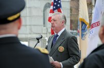 Mr. Robert J. Maguire, civilian aide to the Secretary of the Army for New Jersey, delivers remarks during the Presidential Wreath Laying event March 18 for President Grover Cleveland at Princeton Cemetery, New Jersey. Maj. Gen. Troy D. Kok, commanding general of the U.S. Army Reserve’s 99th Regional Support Command, hosted and spoke at the event along with New Jersey State Senator Christopher “Kip” Bateman, Princeton Mayor Liz Lempert, and Maguire.