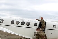 LTG Charles Luckey, Commanding General, U.S. Army Reserve, exclaims a few remarks before boarding his flight following a visit to Fort McCoy, Wisconsin for Operation Cold Steel in a second visit to the exercise on Mar. 18, 2017. Operation Cold Steel is the U.S. Army Reserve’s crew-served weapons qualification and validation exercise to ensure that America’s Army Reserve units and Soldiers are trained and ready to deploy on short-notice and bring combat-ready and lethal firepower in support of the Army and joint partners anywhere in the world. 475 crews with an estimated 1,600 Army Reserve Soldiers will certify in M2, M19 and M240 Bravo gunner platforms.
(U.S. Army Reserve photo by Master Sgt. Anthony L. Taylor)