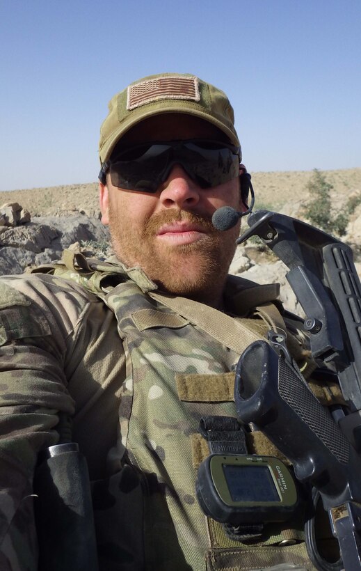 U.S. Air Force Master Sgt. Kristopher Parker, an explosive ordnance disposal technician, was involved in a mission in which he provided suppressive fire and cleared numerous improvised explosive devices. During the operation, Parker enabled his team to suppress the enemy and return alive. Parker was highlighted in the Air Force series ‘Portraits in Courage’ for his bravery while deployed. (Courtesy photo)