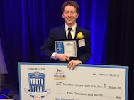 David Zulli, 18, won his year's Texas State Military Youth of the Year award in February. David, the son of Air Force chaplain Lt. Col. Daniel Zulli, was recognized for his outstanding public speaking, academics, and his story of
overcoming the challenges of changing schools and communities several times due to his family's military lifestyle. (Courtesy photo)
