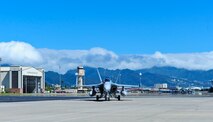 Four EA-18G Growlers arrived at Joint Base Pearl Harbor-Hickam before moving on to Australia, Feb. 16, 2017.  The Growler is an electronic attack aircraft capable of proving force level electronic warfare support by disrupting, deceiving or denying a broad range of electronic systems.  (U.S. Air Force photo by Tech. Sgt. Heather Redman)