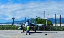 Four EA-18G Growlers arrived at Joint Base Pearl Harbor-Hickam before moving on to Australia, Feb. 16, 2017.  The Growler is an electronic attack aircraft capable of proving force level electronic warfare support by disrupting, deceiving or denying a broad range of electronic systems.  (U.S. Air Force photo by Tech. Sgt. Heather Redman)