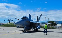 Four EA-18G Growlers arrived at Joint Base Pearl Harbor-Hickam before moving on to Australia, Feb. 16, 2017.  The Growler is an electronic attack aircraft capable of proving force level electronic warfare support by disrupting, deceiving or denying a broad range of electronic systems.  (U.S. Air Force photo by Tech. Sgt. Heather Redman)