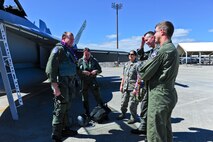 Four EA-18G Growlers arrived at Joint Base Pearl Harbor-Hickam before moving on to Australia, Feb. 16, 2017.  The Growler is an electronic attack aircraft capable of proving force level electronic warfare support by disrupting, deceiving or denying a broad range of electronic systems.  (U.S. Air Force photo by Tech. Sgt. Heather Redman)