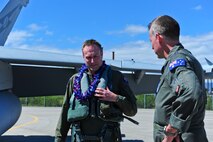 Four EA-18G Growlers arrived at Joint Base Pearl Harbor-Hickam before moving on to Australia, Feb. 16, 2017.  The Growler is an electronic attack aircraft capable of proving force level electronic warfare support by disrupting, deceiving or denying a broad range of electronic systems.  (U.S. Air Force photo by Tech. Sgt. Heather Redman)