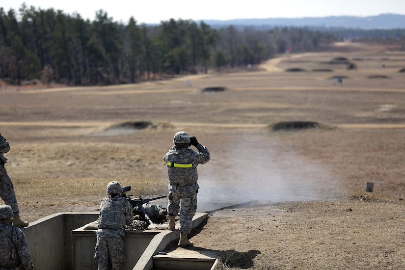 Sgt. Kristie Justice, Chemical, Biological Radiological, and Nuclear Specialist assigned to the 489th Transportation Company, Jacksonville, Florida, fires an M2 .50 Caliber Machine Gun during a weapons qualification at the Operation Cold Steel exercise conducted at Fort McCoy, Wisconsin, Mar. 19, 2017. Operation Cold Steel is the U.S. Army Reserve’s first large-scale live-fire training and crew-served weapons qualification and validation exercise. Cold Steel is an important step in ensuring that America’s Army Reserve units and Soldiers are trained and ready to deploy on short-notice and bring combat-ready and lethal firepower in support of the Total Army and Joint Force partners anywhere in the world. 475 crews with an estimated 1,600 Army Reserve Soldiers will certify in M2, M19 and M240 Bravo gunner platforms across 12-day rotations through the seven-week exercise. In support of the Total Army Force, First Army Master Gunners participated in Cold Steel to provide expertise in crew level gunnery qualifications, and to develop Vehicle Crew Evaluator training, preparing units here and when they return to their home stations to conduct crew served weapons training and vehicle crew gunnery at the unit-level. 
(U.S. Army Reserve photo by Master Sgt. Anthony L. Taylor)