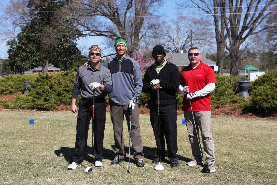 On March 17, 2017 MCES sponsored an Engineer Golf Tournament at the Paradise Point Golf Club to build camaraderie within the engineer community, family, and friends. Pictured are:  First Sergeant Luke McKinney, Captain Michael Wieland, Chief Warrant Officer 3 Christopher Sitton, and Master Sergeant Jorge Castillion.

