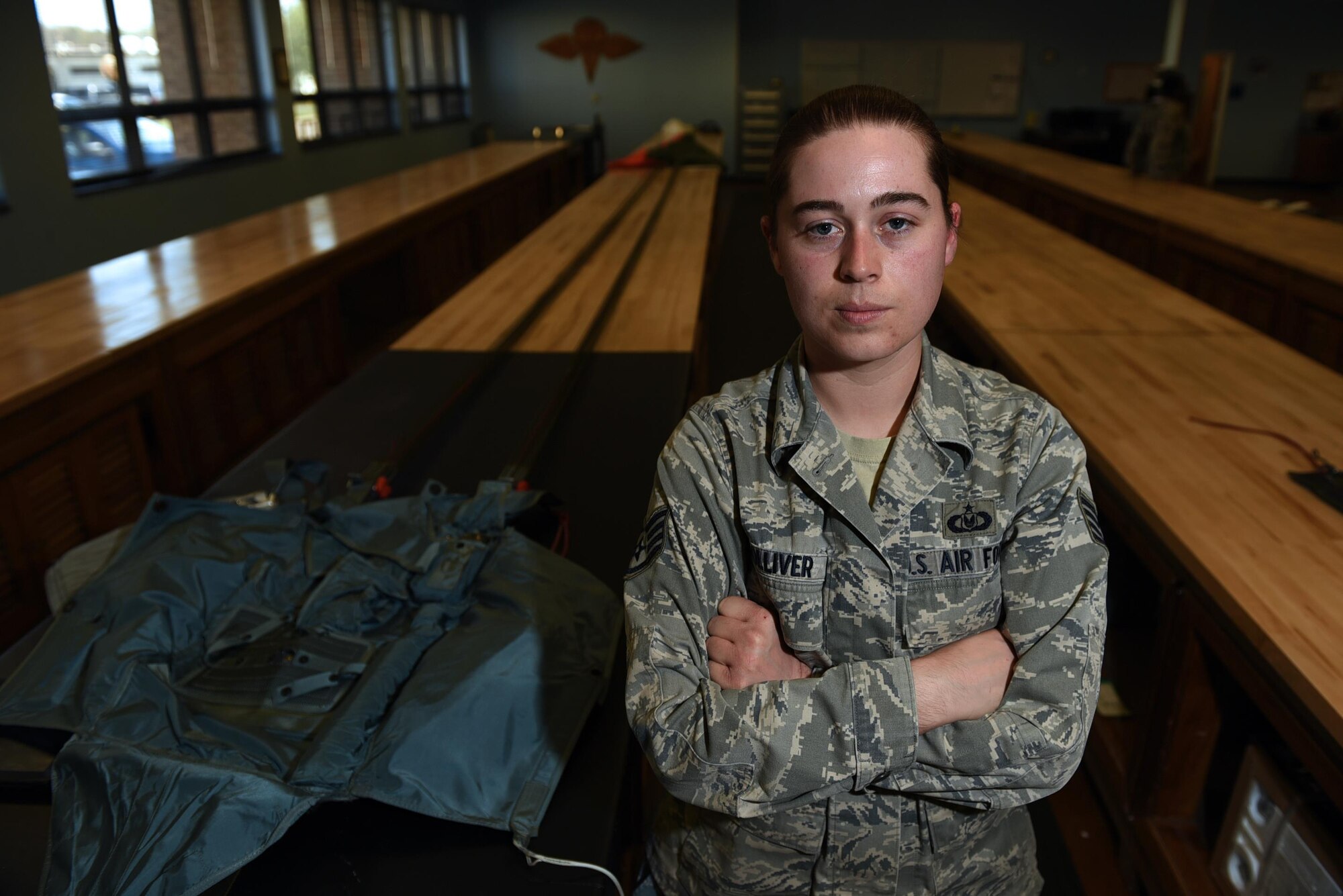 U.S. Air Force Staff Sgt. Mellisa Tolliver, 19th Operations Support Squadron NCO in charge of aircrew flight equipment, was nominated as Combat Airlifter of the Week March 20, 2017, at Little Rock Air Force Base, Ark. Tolliver showcases Integrity First by being honest and owning her mistakes. (U.S. Air Force photo by Airman 1st Class Kevin Sommer Giron)