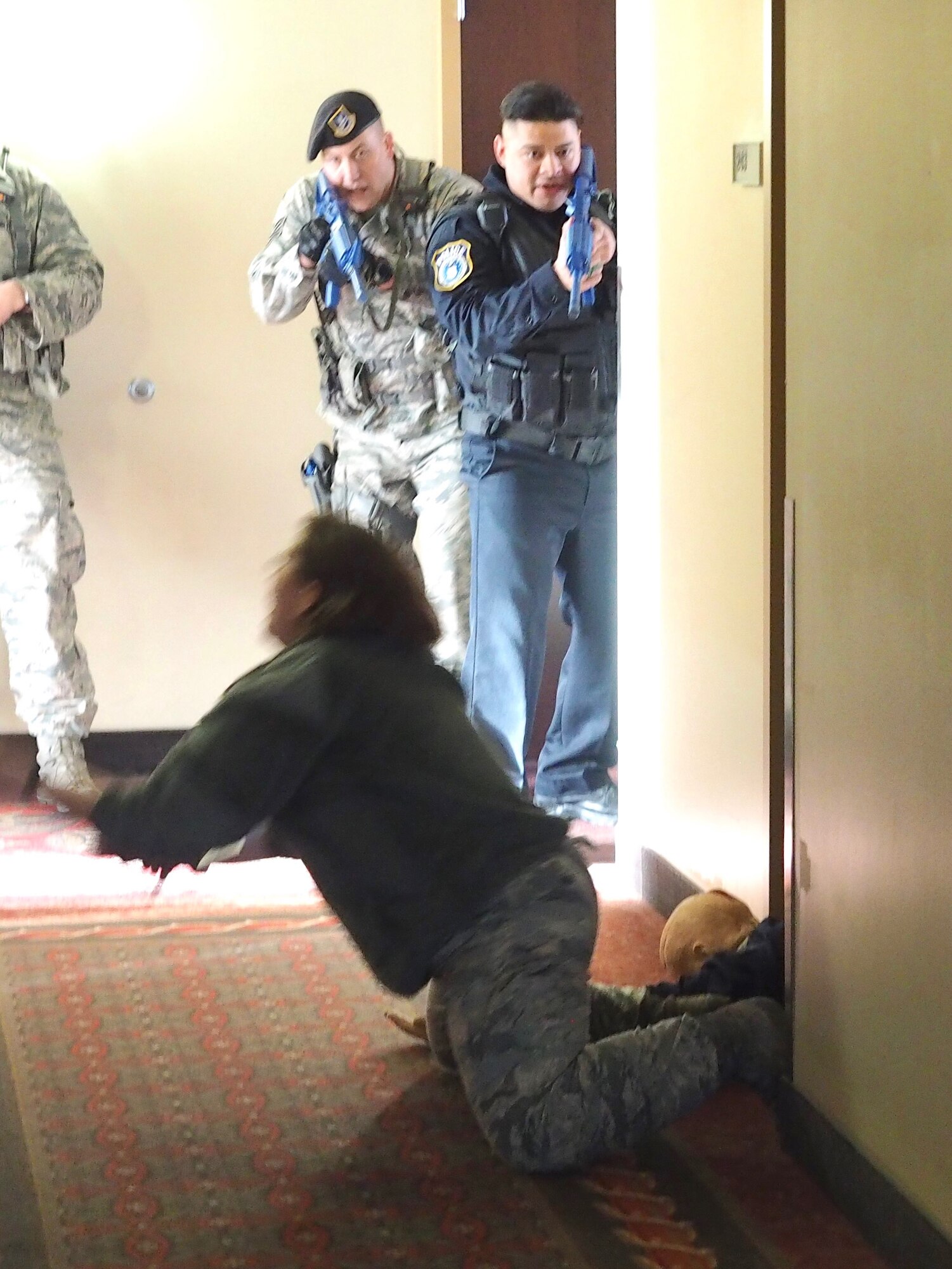 The active shooter is taken down by the 934th Security Forces.