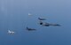 A U.S. Air Force B-1B Lancer flies in formation with Republic of Korea F-15Ks and F-16s in the vicinity of the Republic of Korea March 21, 2017. The sortie was carried out as part of U.S. Pacific Command's continuous bomber presence mission. 