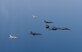 A U.S. Air Force B-1B Lancer flies in formation with Republic of Korea F-15Ks and F-16s in the vicinity of the Republic of Korea March 21, 2017. The sortie was carried out as part of U.S. Pacific Command's continuous bomber presence mission. 