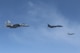 A U.S. Air Force B-1B Lancer flies in formation with Japan Air Self Defense Force F-15s in the vicinity of Japan March 21, 2017. The sortie was carried out as part of U.S. Pacific Command's continuous bomber presence mission.