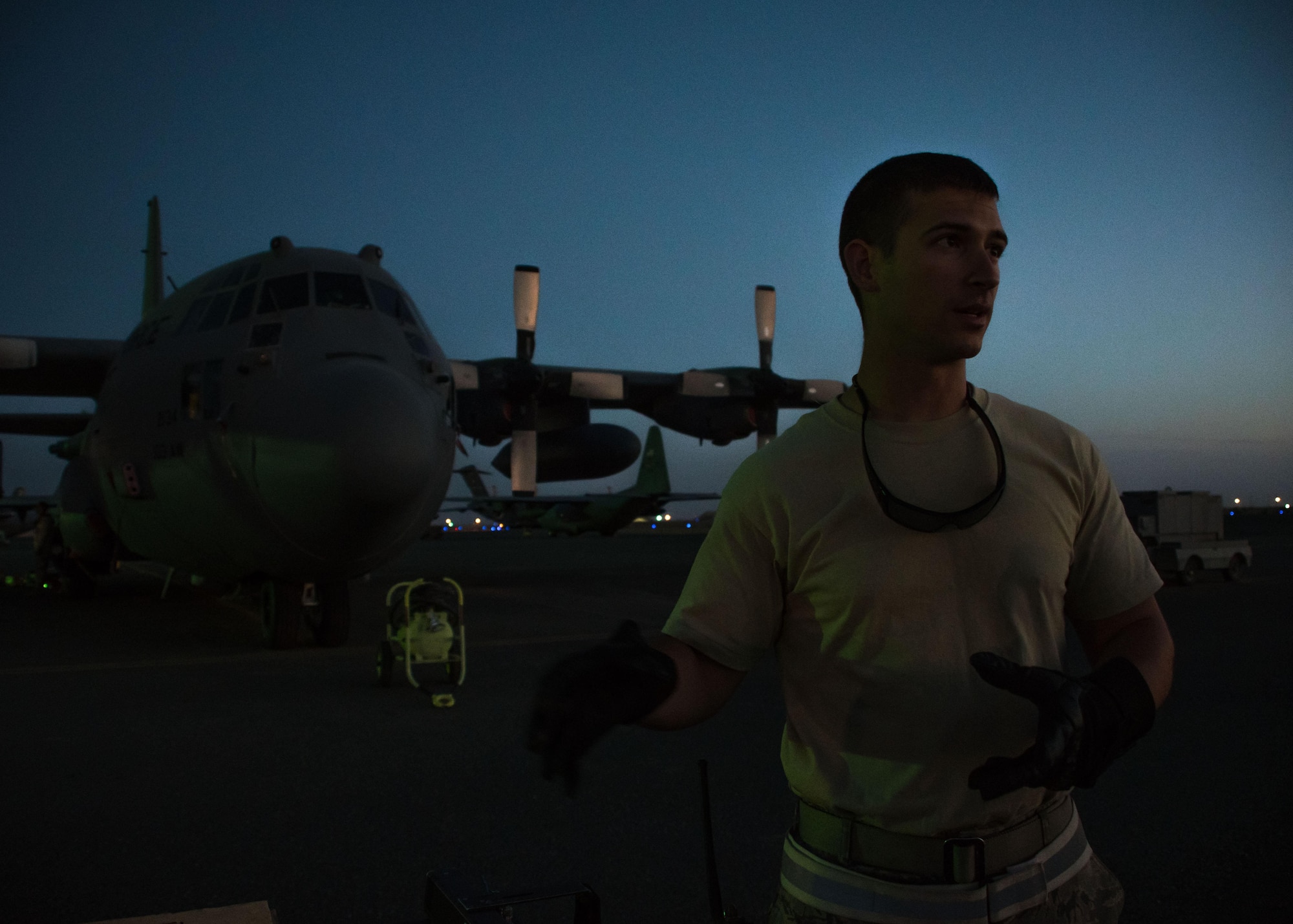 This week's Rock Solid Warrior is Staff Sgt. Trent Lowe, a 386th Expeditionary Aircraft Maintenance Squadron integrated communication counter-intelligence navigation systems technician. He is deployed from the North Carolina Air National Guard. (U.S. Air Force photo/Senior Airman Andrew Park)