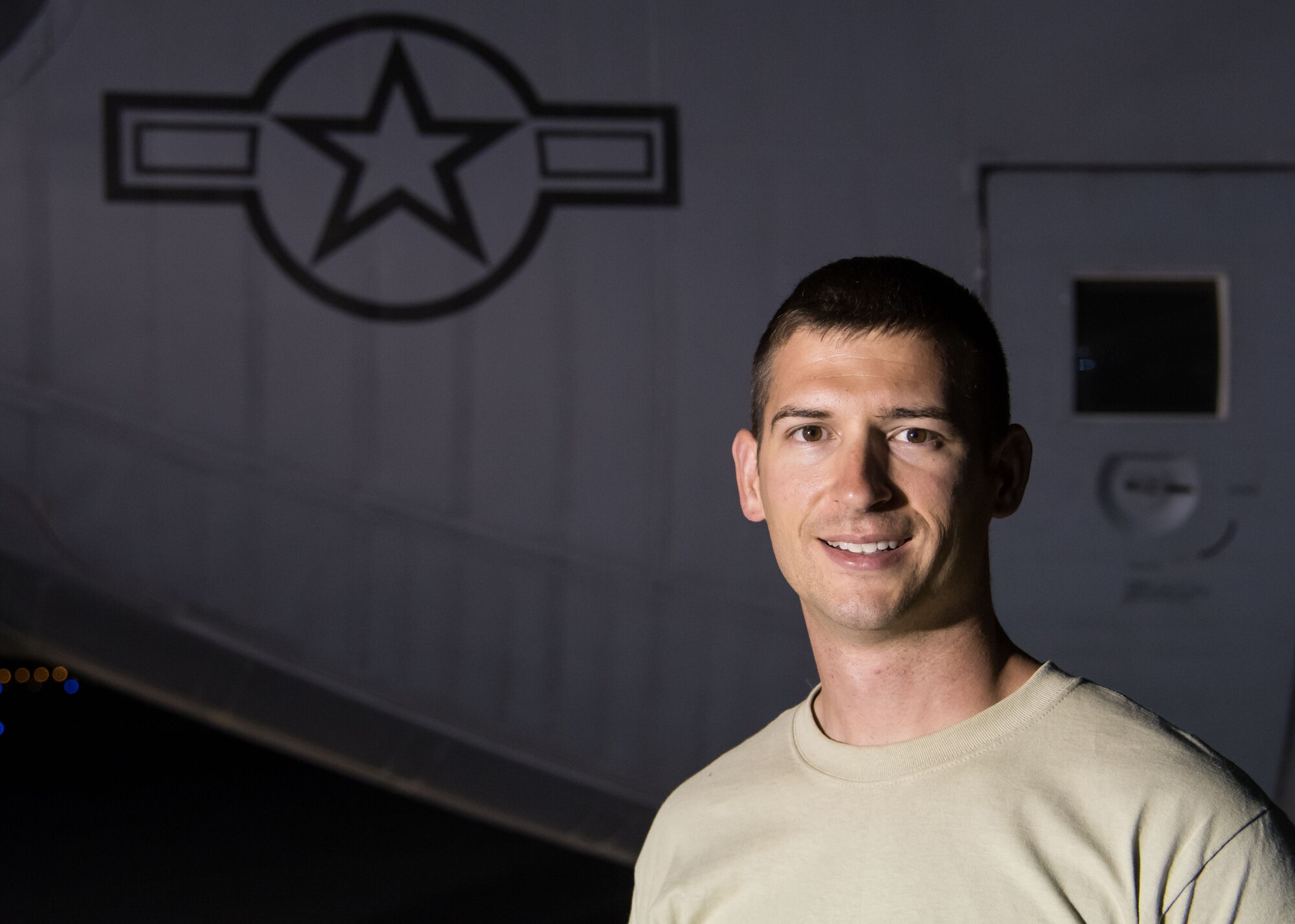 This week's Rock Solid Warrior is Staff Sgt. Trent Lowe, a 386th Expeditionary Aircraft Maintenance Squadron integrated communication counter-intelligence navigation systems technician. He is deployed from the North Carolina Air National Guard. (U.S. Air Force photo/Senior Airman Andrew Park)