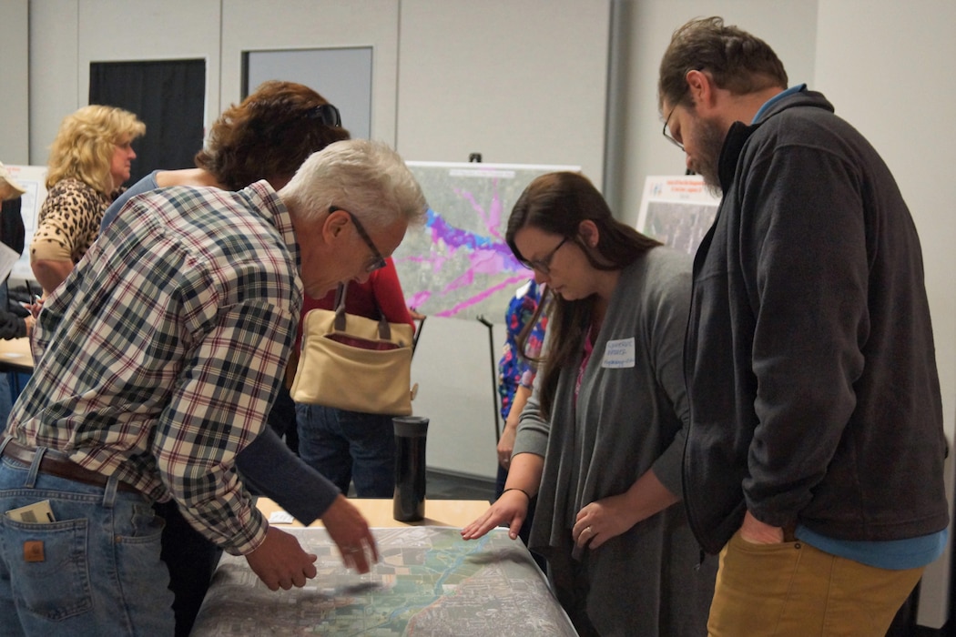 A public meeting was held on February 16, 2017 in Longmont, Colorado to discuss the recently initiated flood risk management feasibility study along the St. Vrain Creek.