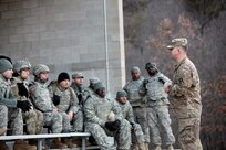 Sgt. 1st Class Larry McCracken, right, First Army Master Gunner assigned to 3-340th Training Support Battalion, 181st Infantry Brigade, conducts a brief to vehicle gunnery crews ahead of a night live-fire gunnery qualification during the Operation Cold Steel exercise conducted at Fort McCoy, Wisconsin, Mar. 20, 2017. Operation Cold Steel is the U.S. Army Reserve’s first large-scale live-fire training and crew-served weapons qualification and validation exercise. Cold Steel plays a critical role in ensuring that America’s Army Reserve units and Soldiers are trained and ready to deploy on short-notice and bring combat-ready and lethal firepower in support of the Total Army and Joint Force partners anywhere in the world. In support of the Total Army Force, First Army Master Gunners participated in Cold Steel to provide expertise in crew level gunnery qualifications, and to develop Vehicle Crew Evaluator training, preparing units here and when they return to their home stations to conduct crew served weapons training and vehicle crew gunnery at the unit-level. 475 crews with an estimated 1,600 Army Reserve Soldiers will certify in M2, M19 and M240 Bravo gunner platforms across 12-day rotations through the seven-week exercise. 
(U.S. Army Reserve photo by Master Sgt. Anthony L. Taylor)