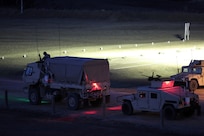 Vehicle gunnery crews line up in their firing order ahead of a night live-fire gunnery qualification during the Operation Cold Steel exercise conducted at Fort McCoy, Wisconsin, Mar. 20, 2017. Operation Cold Steel is the U.S. Army Reserve’s first large-scale live-fire training and crew-served weapons qualification and validation exercise. Cold Steel plays a critical role in ensuring that America’s Army Reserve units and Soldiers are trained and ready to deploy on short-notice and bring combat-ready and lethal firepower in support of the Total Army and Joint Force partners anywhere in the world. In support of the Total Army Force, First Army Master Gunners participated in Cold Steel to provide expertise in crew level gunnery qualifications, and to develop Vehicle Crew Evaluator training, preparing units here and when they return to their home stations to conduct crew served weapons training and vehicle crew gunnery at the unit-level. 475 crews with an estimated 1,600 Army Reserve Soldiers will certify in M2, M19 and M240 Bravo gunner platforms across 12-day rotations through the seven-week exercise. 
(U.S. Army Reserve photo by Master Sgt. Anthony L. Taylor)