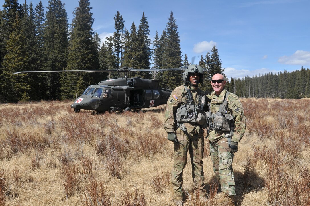 U.S. Army Reserve Commanding General, Lt. Gen. Charles Luckey, accompanies aviators from the 11th Expeditionary Combat Aviation Brigade on a routine MEDEVAC training flight at Fort Carson, Colorado. (U.S. Army Photo by: Cadet Alec Hayes, Army Reserve Aviation Command Public Affairs Office) 