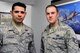 Senior Airman Norberto Gonzalez, 341st Civil Engineer Squadron fire protection flight firefighter and Airman Leadership School student, left, and Staff Sgt. James Fulcher, 341st Force Support Squadron ALS instructor, pose for a photo March 21, 2017, at Malmstrom Air Force Base, Mont. Gonzalez is a member of Minuteman flight, one of two ALS student flights, which is primarily instructed by Fulcher. (U.S. Air Force photo/ Senior Airman Magen M. Reeves)