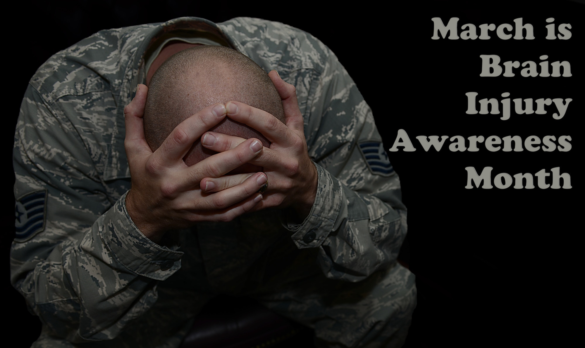 March is recognized as Brain Injury Awareness Month, in which military medical professionals focus on raising awareness of the symptoms, side effects and the importance of diagnosing brain injuries. A TBI can be caused by a strike to a person’s head with a force that quickly accelerates and then rapidly decelerates the brain inside the cranium. (U.S. Air Force graphic/Staff Sgt. Teresa J. Cleveland)