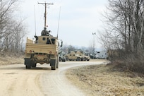 Soldiers at Fort McCoy for the Operation Cold Steel exercise participate in exercise operations March 17, 2017, near Range 4 at Fort McCoy, Wis. Operation Cold Steel’s purpose is to qualify select gun crews to support “Objective-T” requirements for Army Early Response Forces, or AERF. Army Reserve forces, which are part of the overall AERF contingency forces, are part of the Army plan to provide a force that can deploy on short notice to respond to contingencies when needed. (U.S. Army Photo by Scott T. Sturkol, Public Affairs Office, Fort McCoy, Wis.)