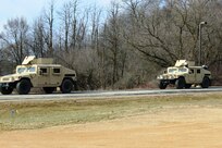 Soldiers at Fort McCoy for the Operation Cold Steel exercise participate in exercise operations March 17, 2017, at Fort McCoy, Wis. Operation Cold Steel’s purpose is to qualify select gun crews to support “Objective-T” requirements for Army Early Response Forces, or AERF. Army Reserve forces, which are part of the overall AERF contingency forces, are part of the Army plan to provide a force that can deploy on short notice to respond to contingencies when needed. (U.S. Army Photo by Scott T. Sturkol, Public Affairs Office, Fort McCoy, Wis.)