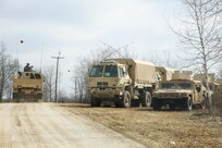 Soldiers at Fort McCoy for the Operation Cold Steel exercise participate in exercise operations March 17, 2017, near Range 4 at Fort McCoy, Wis. Operation Cold Steel’s purpose is to qualify select gun crews to support “Objective-T” requirements for Army Early Response Forces, or AERF. Army Reserve forces, which are part of the overall AERF contingency forces, are part of the Army plan to provide a force that can deploy on short notice to respond to contingencies when needed. (U.S. Army Photo by Scott T. Sturkol, Public Affairs Office, Fort McCoy, Wis.)