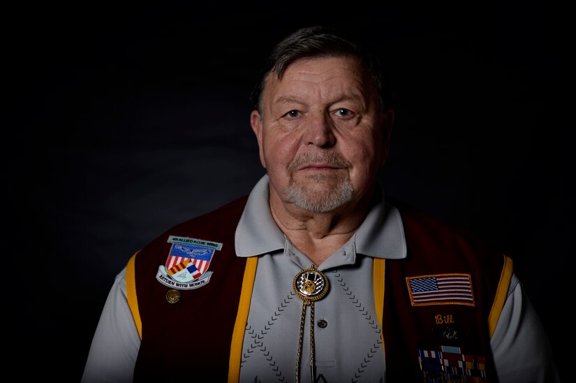 Retired U.S. Air Force Capt. William Robinson, longest surviving enlisted prisoner of war, reflects on his Air Force career before an award ceremony here, March 17, 2017. Robinson was a POW for nearly eight years before being released. Now, Robinson speaks about his experience with community and military members across the country. 