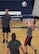 A 96th Force Support Squadron player prepares to hit the volleyball back up during their intramural game with the 96th Medical Group March 21 at Eglin Air Force Base, Fla.  The MDG destroyed the other team winning in two games, 25-12 and 25-14.  (U.S. Air Force photo/Samuel King Jr.)