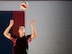 A 96th Medical Group player prepares to serve during their intramural volleyball game with the 96th Force Support Squadron March 21 at Eglin Air Force Base, Fla.  The MDG destroyed the other team winning in two games, 25-12 and 25-14.  (U.S. Air Force photo/Samuel King Jr.)