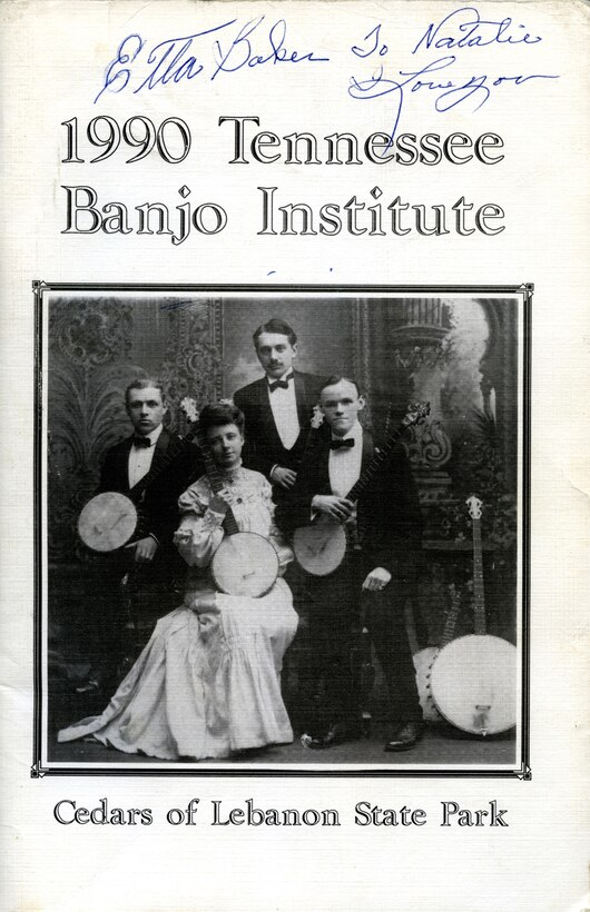 Baker, who played banjo and mandolin in addition to guitar, signed this program from the Tennessee Banjo Institute, an event last held in 1992 to bring together banjo players from across the world.