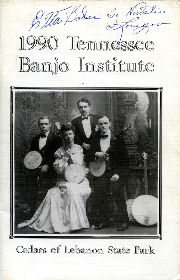 Baker, who played banjo and mandolin in addition to guitar, signed this program from the Tennessee Banjo Institute, an event last held in 1992 to bring together banjo players from across the world.