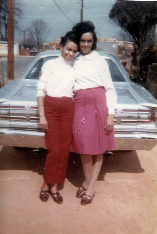 Baker with one of her daughters, early 1960s.