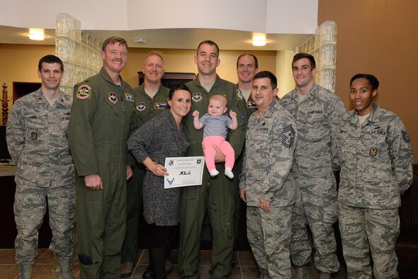 Laughlin members welcome back participants in “Operation XL,” on Laughlin Air Force Base, Texas, Nov. 5, 2016. “Operation XL” was a mock deployment held by the Airman and Family Readiness Center for base and local children to experience what a deployment could be like for military members. (U.S. Air Force photo/Airman 1st Class Daniel Hambor)