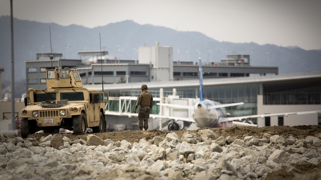 U.S. Marine Corps Marine Wing Support Squadron 171 conducted exercise Tanuki Wrath at Marine Corps Air Station Iwakuni, Japan, March 22, 2017. MWSS-171 conducted the exercise to help train Marines to set up security around a downed aircraft and how to control a riot.