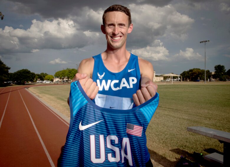 1st Lt. Cale Simmons, a contracting officer with Air Force Space Command at Peterson Air Force Base, Colorado, was named the U.S. Air Force Male Athlete of the Year. Simmons was a member of the Air Force’s World Class Athlete Program and qualified for the 2016 Summer Olympics in the pole vault. (U.S. Air Force photo by Staff Sgt. Cory D. Payne)