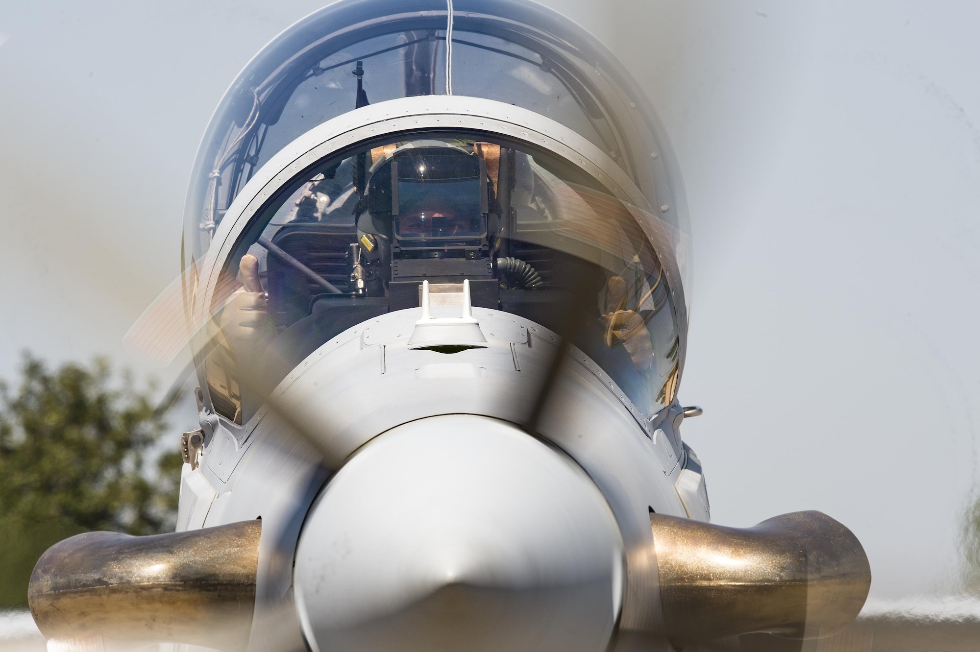 A Lebanese A-29 Super Tucano student pilot from the 81st Fighter Squadron, conducts the first ‘in-seat’ training sortie, March 22, 2017, at Moody Air Force Base, Ga. The program began in March 2017 and is designed to ensure the Lebanon air force receives the support and training needed to safely and effectively employ the A-29 Aircraft. (U.S. Air Force photo by Senior Airman Ceaira Young)