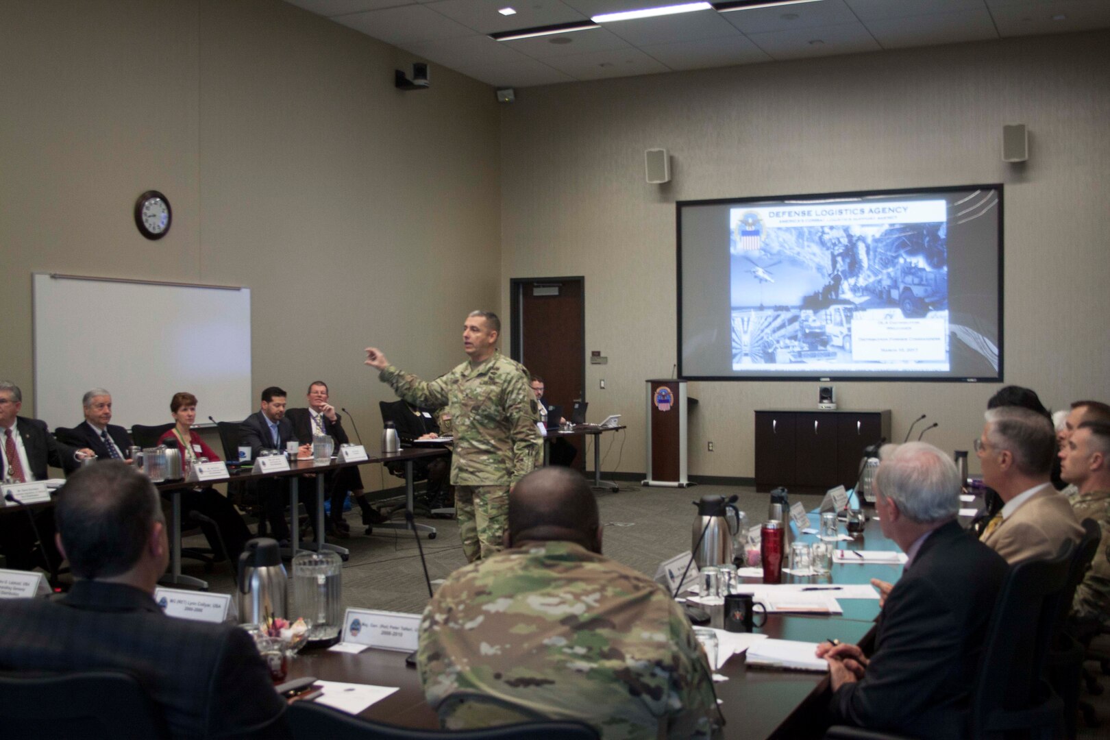 Army Brig. Gen. John S. Laskodi opened DLA Distribution’s first former commanding general’s forum, welcoming six former Defense Logistics Agency Distribution’s commanders.