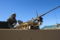 U.S. Army Reserve Spc. Benjamin Zachary, 366th Engineer Company, 412th Theater Engineer Command, clears spent ammunition from an M113 Armored Personnel Carrier following live-fire during Operation Cold Steel at Fort McCoy, Wis., March 22, 2017. Operation Cold Steel is the U.S. Army Reserve's crew-served weapons qualification and validation exercise to ensure that America's Army Reserve units and Soldiers are trained and ready to deploy on short-notice and bring combat-ready and lethal firepower in support of the Army and our joint partners anywhere in the world. (U.S. Army Reserve photo by Staff Sgt. Debralee Best, 84th Training Command)
