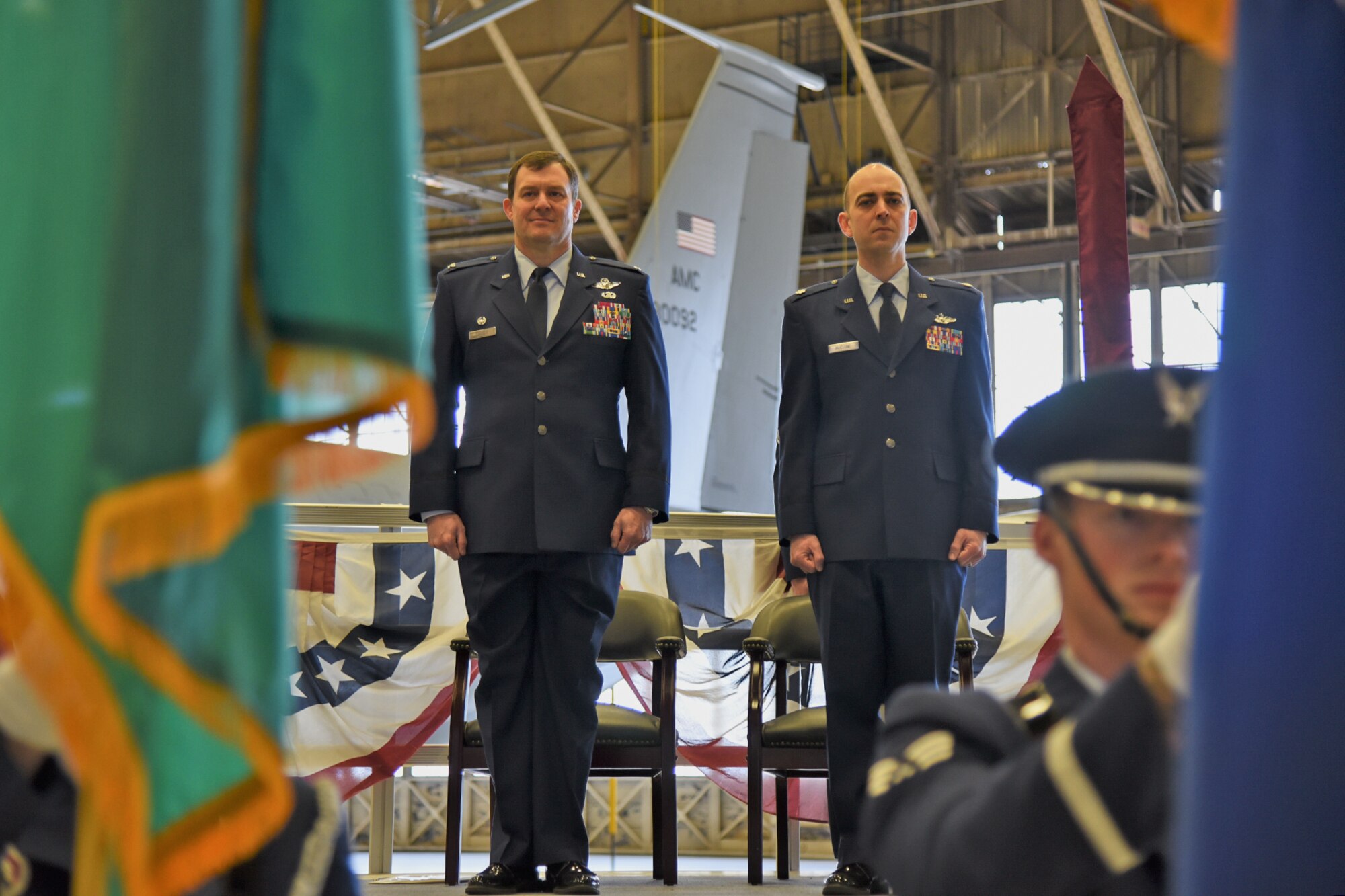 Lt. Col. Sean McClune assumed command of the 384th Air Refueling Squadron during an assumption of command ceremony Mar. 23, 2017, at Fairchild Air Force Base, Washington. McClune, previously the 92nd Operations Support Squadron director of operations, is the first Fairchild commander assigned to the 384th ARS after its relocation from McConnell AFB, Kansas. (U.S. Air Force photo/Senior Airman Mackenzie Richardson)